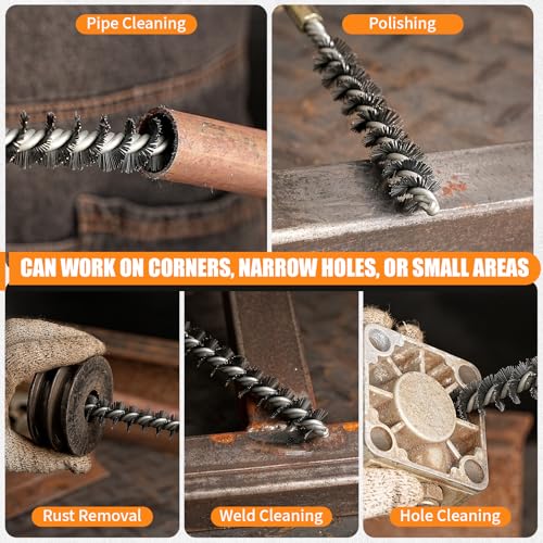 Image of 1Pc 18mm Round Tube Cylinder Bores Cleaning Wire Brush Stainless Steel