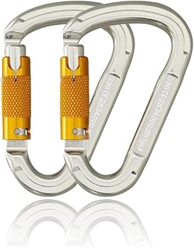 Climbing Carabiners Locking Carabiner Clip Auto-Lock Aluminum Carabiners Heavy Duty with Screwgate for Climbing, Rappelling, Hammocks, Mountaineer, Water Bottle