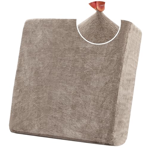 BXFUL Fundas de Cojín para Asiento de Sofá de Chenille Elástico, Funda Protectora para Muebles, Fundas de Cojín de Sofá de Repuesto para Cojín Individual con Tela Elástica (1 Plaza,Gris Pardo)