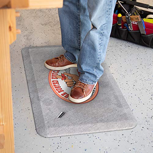 Busted Knuckle by GelPro 3/4” Thick Energy Return Foam Garage Mat for Standing, 20x32, Grey 10MM Socket