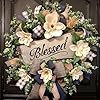 Spring summer wreath for front doorfarmhouse magnolia porch decorationfront door hangerhousewarming gift buffalo plaid year round wreathsummer home decor  urban country home decor