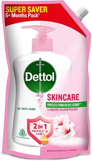 Dettol Liquid Handwash Refill – Skincare Hand Wash- 675ml | pH Balanced | 10x Better Germ Protection