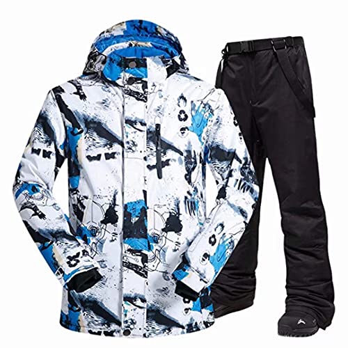 decathee Men's Ski Snowboarding Jacket Pants Waterproof Winter Mountain Warm Snow Jackets Coat Bibs
