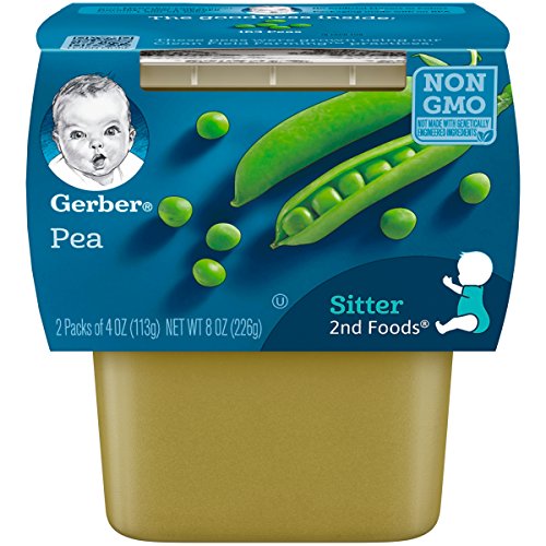 Gerber 2nd Foods Peas, 4 Ounce Tubs, 2 Count (Pack of 8) - //coolthings.us