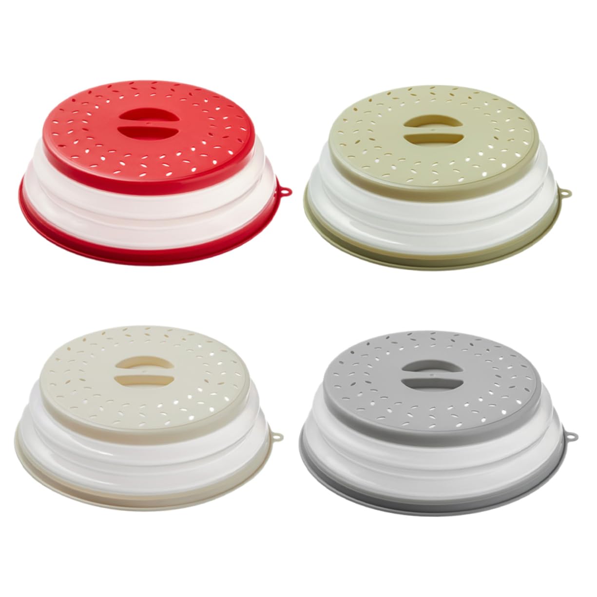 4 Fundas para Microondas Cubierta de Comida Antisalpicaduras Reutilizables para Cocina Color Aleatorio