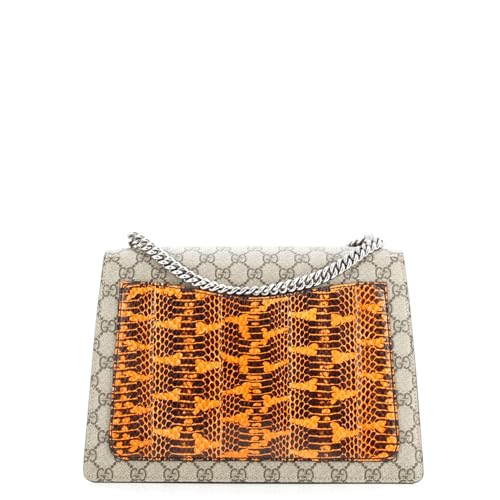 Pre-Loved Dionysus Bag Embroidered GG Coated Canvas with Python Medium, Gray3