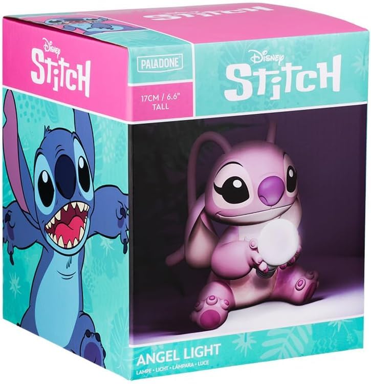 Image of Paladone Angel Light - Officially Licensed Lilo and Stitch Lamp, Disney Collectible Gift, Bedside Table Bedroom Night Light Decor