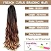 COOKOO 26 Inch French Curly Braiding Hair 9 Packs Pre Stretched Braiding Hair Bouncy Loose Wave Crochet Braids for Black Women Spanish Curls at The Ends Synthetic Hair Extensions 1B/30/27#