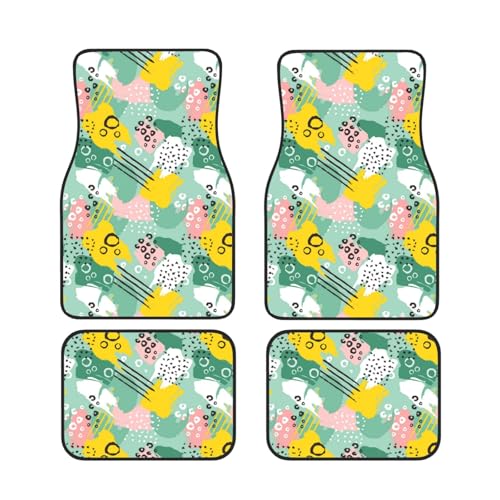 Alfombrillas de coche con estampado floral de colores para SUV y sedanes juego de 4 piezas