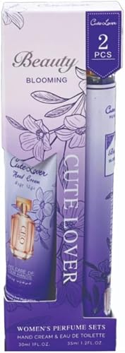 Cute Lover Purple Beauty Blooming Women's Perfume Set, Hand Cream & Eau de Toilette, 2 Pieces, 30ml & 35ml