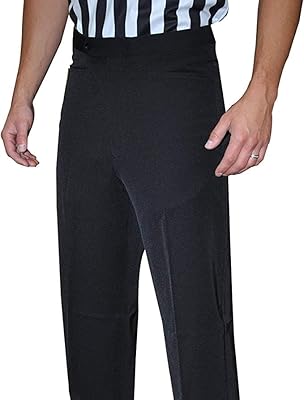 Smitty | BKS-297 | Tapered Fit 4-Way Stretch Flat Front Referee Pants Slash Pockets Black | Wrestling Basketball Official (29)