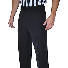 Smitty BKS-297 Referee Trousers Tapered Fit 4 Way Stretch Flat Front Slit Pockets Black Official Wrestling Basketball Game
