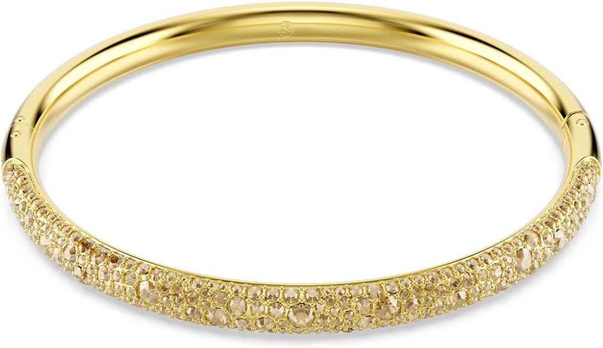 Brazalete Swarovski Sublima, pavé Snow, blanco, Baño tono oro