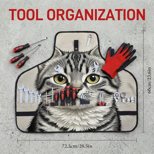 Delantal de trabajo Pencil Style Cat (2) unisex miniatura 2