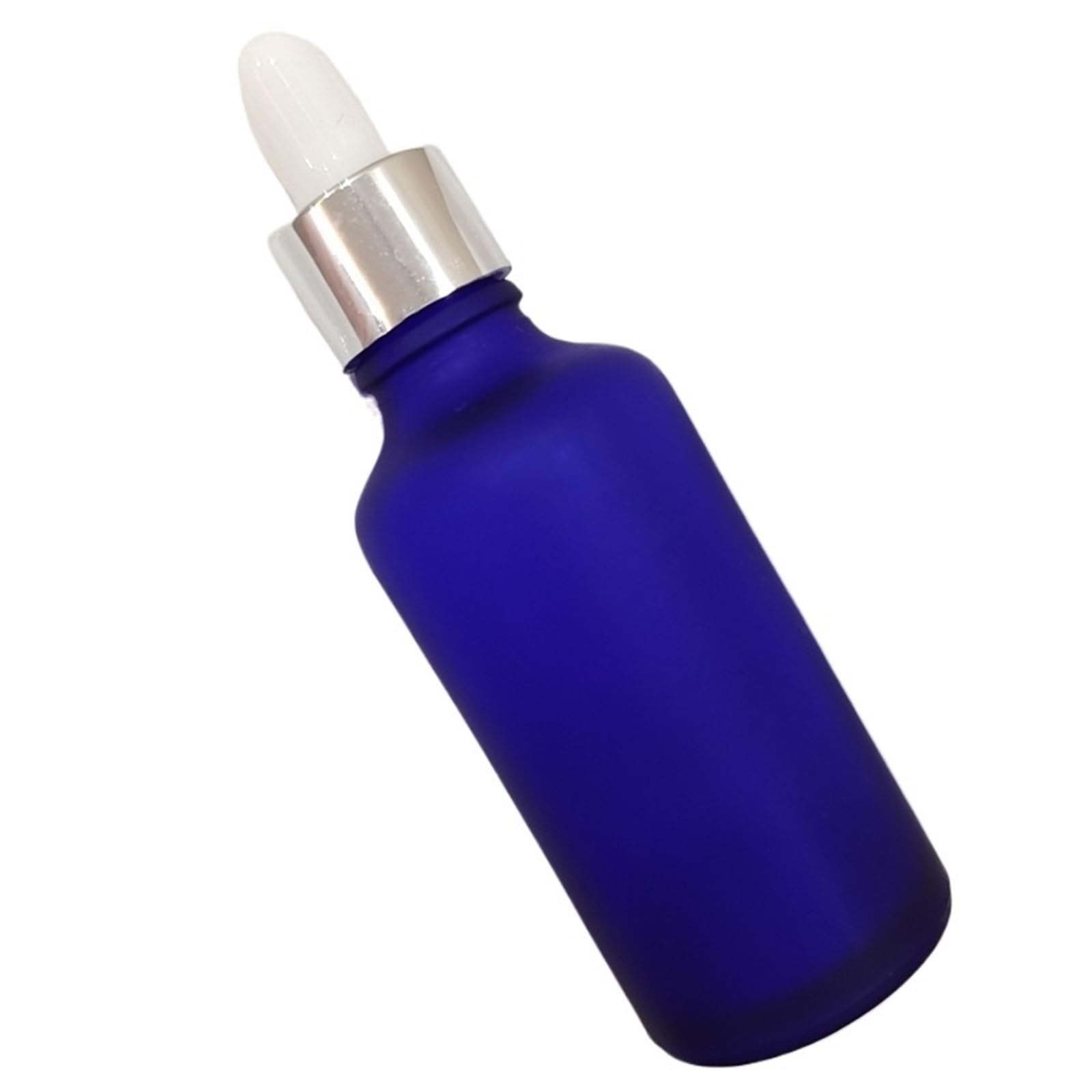 TRRYUIP Mini Pipette Dropper Bottle 6pcs Frosted Cobalt Blue Glass Dropper Bottle Empty Eye Pipette Bottles For Essential Oils Aromatherapy(With silver dropper,50 ml)