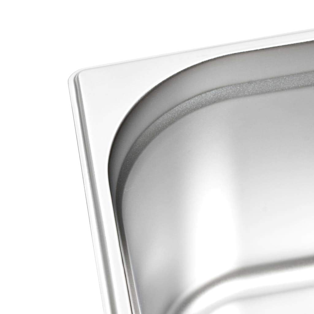 GN 1/2 - Recipiente para gastronomía (acero inoxidable, 325 x 265 x 200 mm, 12,5 L, 2 unidades, apilables, para catering, buffet, mostrador de calor, chafingdish y bain-marie)