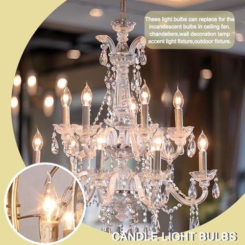 Potanro BULBS-01 E12 Incandescent Light Bulbs 40Watt Warm White 2700K, 300 Lumens Candelabra Light Bulbs Decorative Dimmable Chandelier Light Bulbs For Ceiling Fan thumb #2