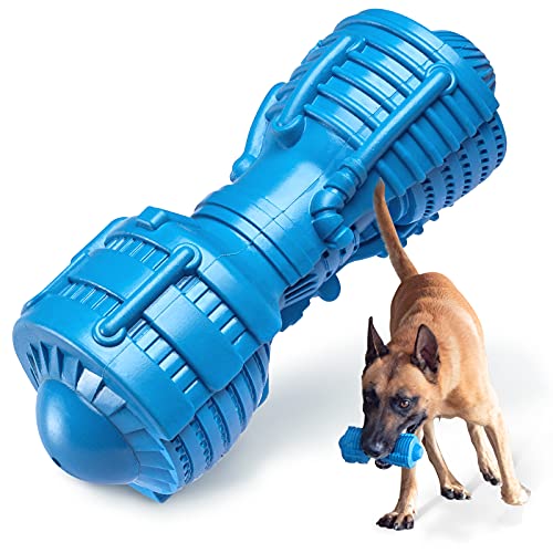 EASTBLUE Dog Squeaky Toys for Aggressive Chewers: Rubber Puppy Chew Toy with Squeaker Almost Indestructible and Durable Toy for Medium and Large Breed
