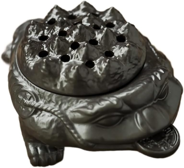 Incense Burner Retro Ceramic Plate Incense Burner Golden Toad Aromatherapy Burner Chinese Style Living Room Decoration Incense Stick Holder