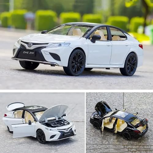 Image of 1:24 Scale Toyo Camry Toy Car Die Cast Metal Cars for Kids Diecast Toy Car Light Sound Pullback Openable Door, Red