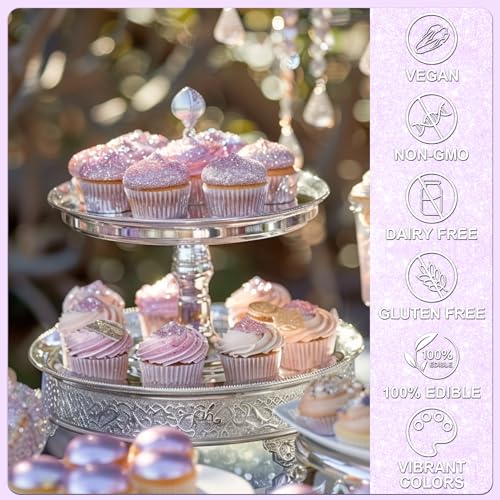 image for SigWong Iridescent Purple Edible Glitter - 5g Food Grade Cake Decorati
