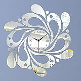 Wall Clock DIY Made of Acrylic Material, Dewdrops Asymmetric, Like Mirror, Modern Design, for Home L