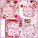 Gerrii 200 Pcs Happy Galentines Day Party Supplies Disposable Dinnerware Set Includes 30 Square 30 Round Themed Plates 140 Napkins for Dinner Party Decoration (Pink, Galentines)
