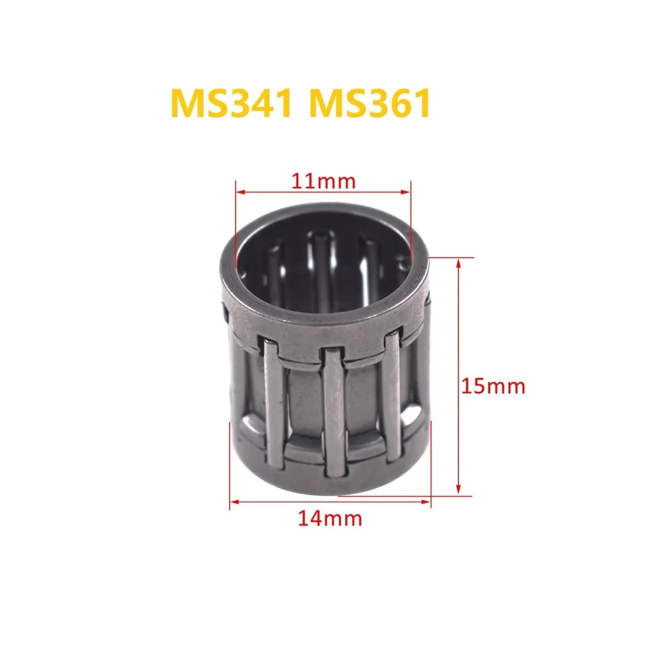Rodamiento de Jaula de Aguja for Uso de pistón, 11x14x15mm for MS361 MS341 MS 341 361, Piezas de Motosierra OEM 9512 003 2348, Herramientas de jardín, 10 Uds.(20 PCS)