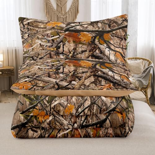 Image of Tailor Shop Camo Bedding Sets King Size,Camo Comforter Sets for Girls Kids Teens Camo Bed Set with 2 Pillowcase
