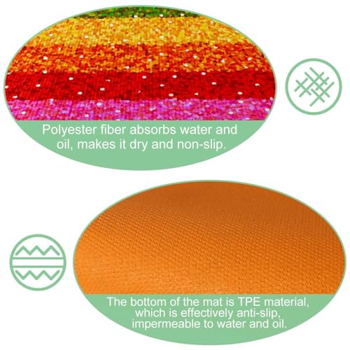 Alfombrillas de cocina VAPOKF arcoíris antideslizantes para el hogar 6