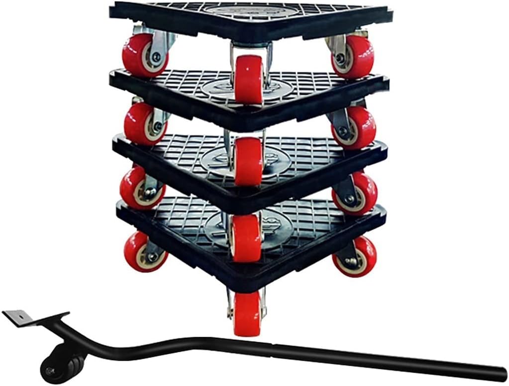 Furniture Lifter Sliders Kit Thickened ABS Furniture Move Tools 360° Rotatable Explosion-proof Roller Anti-Falling Rib Design Total Load 500kg (Color : Black A Size : 1 Set) (Black B 1 Set)
