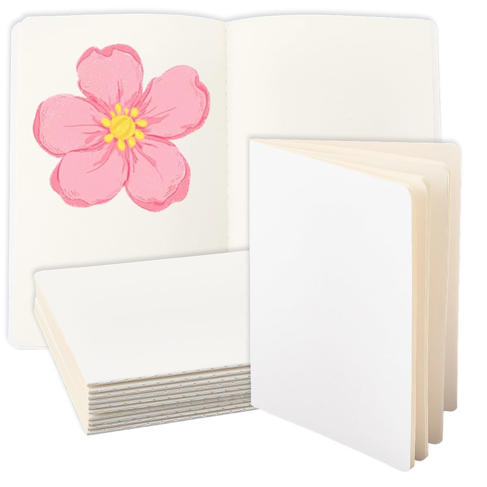 OLYCRAFT 12pcs White Blank Notebook 211x141mm Hardcover Blank Book Bulk Set 0.3mm Thick Blank Sketchbook Plain White Journal Bulk for Writing Drawing School Office Personal Use