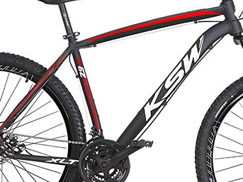 Bicicleta Aro 29 KSW XLT 21v Freio a Disco Preto com Laranja 21