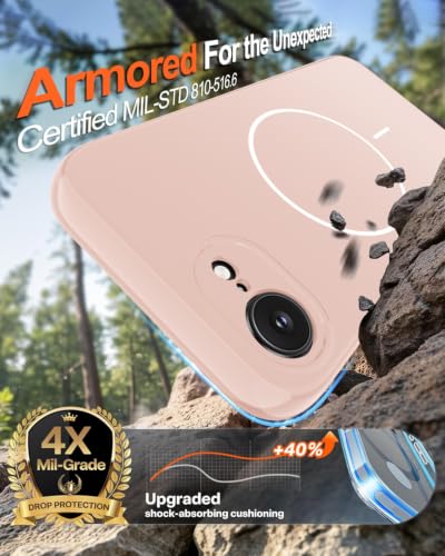 Image of Magnetic for iPhone 17e Case /iPhone 16e Case,Shockproof Matte Case,Pink | with Screen Protector,Compatible with MagSafe,Military Grade Drop Protection,Full Camera Protection,Non-Slip Design Cover