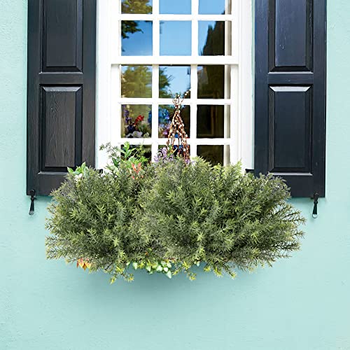 Plant Artificial Rosemary Stems Fake Greenery Bushes Shrubs In Frosted Green For Decor Home Indoor Outdoor Garden 4Pcs #TOP3