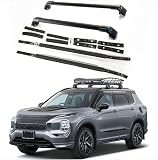 Longyeauto 4PCS Black Roof Rack Cross Bars & Side Rails for Mitsubishi Outlander 2022 2023 2024 2025 2026, 165LBS Aluminum Cargo Carrier Rooftop Luggage Rack with Lock