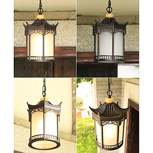 Pendentif imperméable extérieur rétro chinois lanterne suspendue jardin - 5