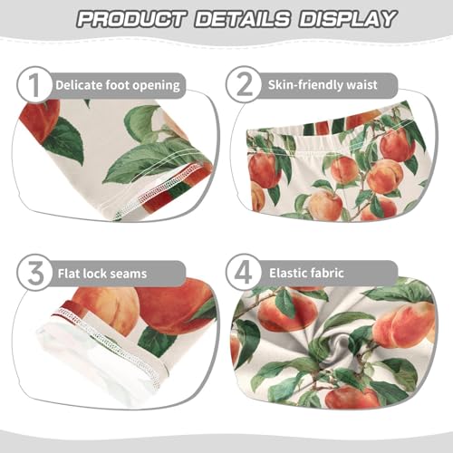 Girls Leggings Peach Fruits Soft Toddler Leggings for Girls Kids Pants Size 4T-10T3