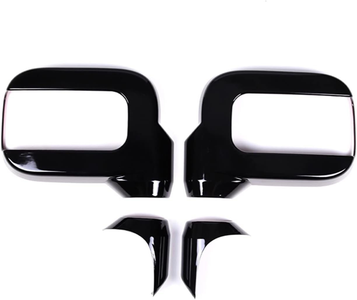 1 Pair ABS Silver/Black Car Side Rearview Mirror Covers Cap Trim Compatible For Hummer H2 2003-2009 Car-styling Exterior Accessories(Gloss Black)