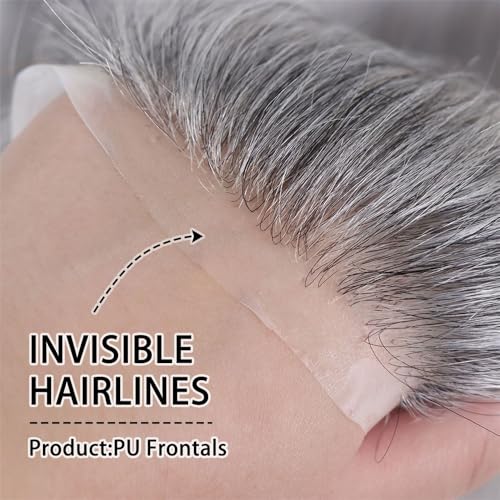 Postiches pour hommes pour masquer la calvitie frontale prothèse en cheveux lisses