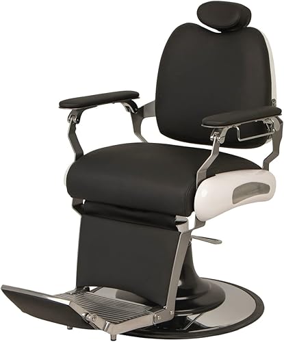 Buy-Rite - Silla de peluquería Cadillac para barberías profesionales, marco de acero sólido, base hidráulica resistente, asiento de vinilo negro
