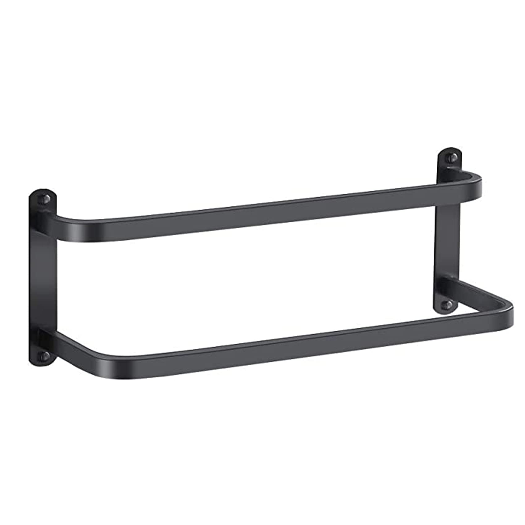 AYCDL 304 Stainless Steel Black Wall-Mounted Towel Rack - Large Capacity Double Pole Rail for Kitchen Bathroom & Toilet - 78cm Durable nizer