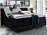 Froschkönig24 Alabama elektrisches Motor Boxspringbett 180x200cm Verstellbar Bett Schwarz, Ausführung:Variante 2