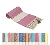 KZY LONDON Saunatuch Hamamtuch Saunahandtuch Strandtuch Badetuch Duschtuch Strandhandtuch Picknickdeckeprozent100 Baumwolle Extra Leicht XXL 100 x 180 cm DamenundHerren (1, Fuchsia)
