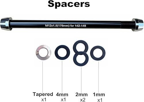 Miniatura 6 de Adaptador de eje pasante de bicicleta para Kinetic Saris CycleOps Elite TacX para entrenadores de interior de 0.472in, eje de 1.01.51.75 paso de