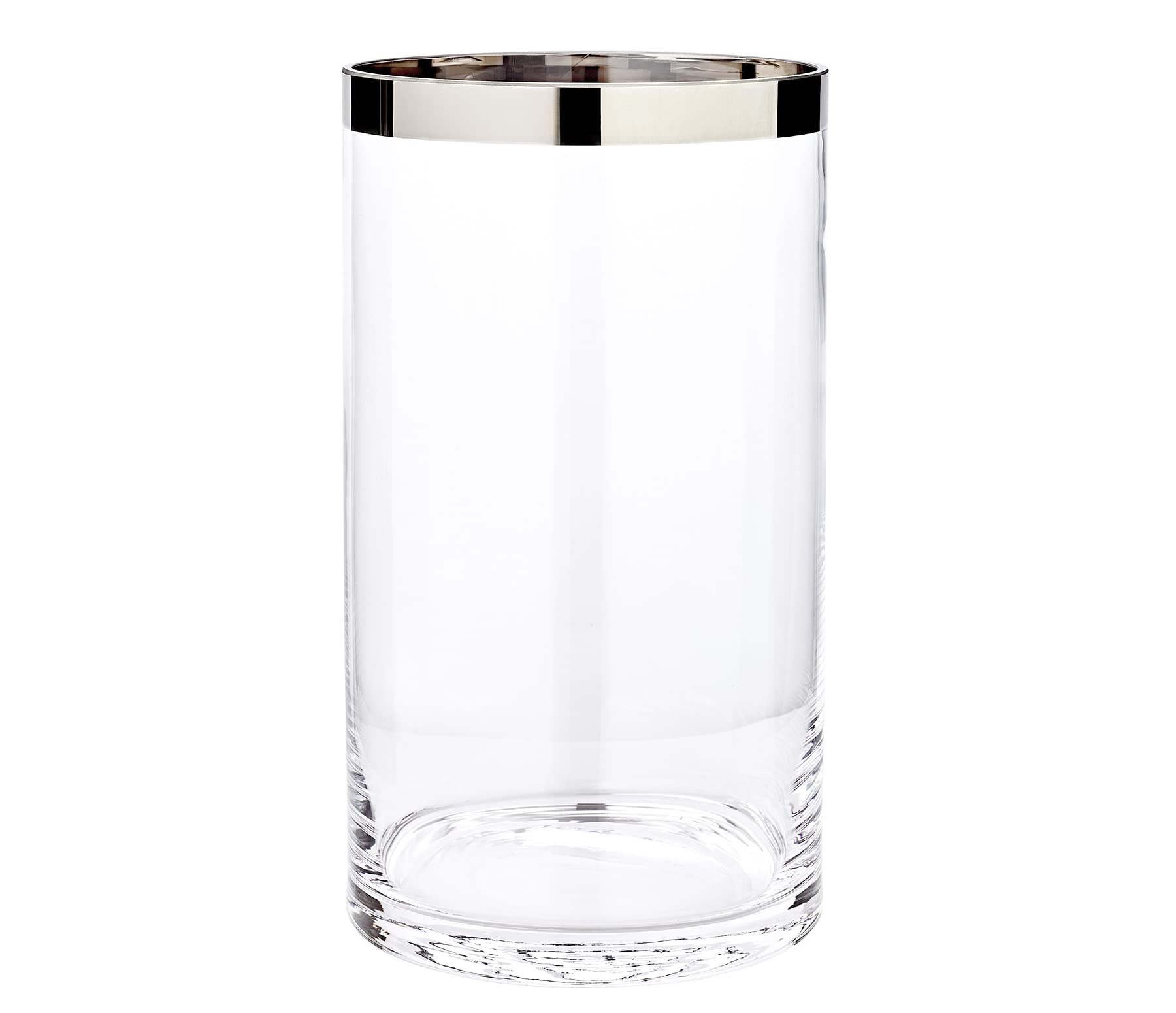 EDZARD Molly Photophore, en Verre de Cristal soufflé à la Bouche avec Bord en Platine, pour Bougies, Hauteur : 30 cm, diamètre : 17 cm