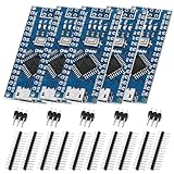 Arduino Nano MEGA328P Entwicklungs Boards XTVTX 5 Stück Nano-V3.0 Nano ATme328P Modul mit CH340 Chip Micro Stecker 5V 16M Mikrocontroller kompatibel mit Arduino