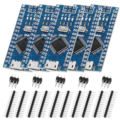 Arduino Nano MEGA328P Entwicklungs Boards XTVTX 5 Stück Nano-V3.0 Nano ATme328P Modul mit CH340 Chip Micro Stecker 5V 16M Mikrocontroller kompatibel mit Arduino