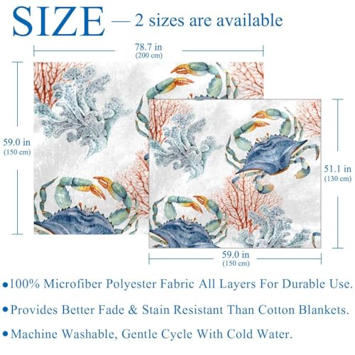 Couverture lit et sofa douce légère en microfibre plaid imprimé marin 150x200 - 4