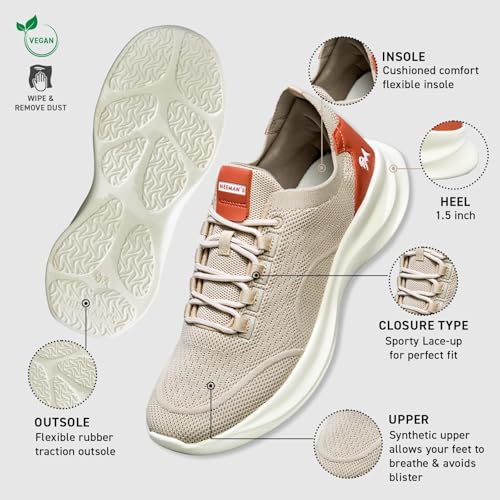 Image of Neeman's The Knit Strides Sneakers for Men | Lightweight with Breathable Knit Upper & Cushioned EVA Sole for All-Day Comfort